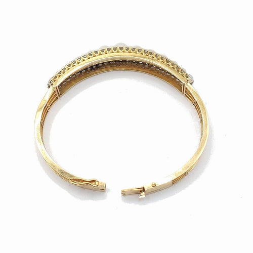 Bracelet Belle Époque - Bracelet jonc ouvrant en or jaune 18 k et perles 58 Facettes 249