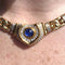 Collier Collier en or jaune et blanc 18 ct avec saphir cabochon et diamants 58 Facettes 227/26 A SHD 116/26