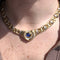 Collier Collier en or jaune et blanc 18 ct avec saphir cabochon et diamants 58 Facettes 227/26 A SHD 116/26