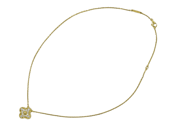 Collier Van Cleef & Arpels - Collier Vintage Alhambra en or jaune et diamants 58 Facettes tj0favf913