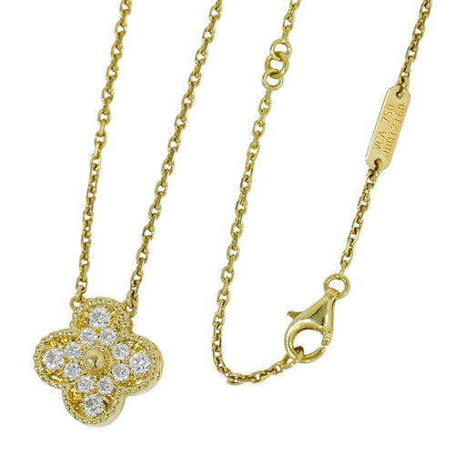 Collier Van Cleef & Arpels - Collier Vintage Alhambra en or jaune et diamants 58 Facettes tj0favf913