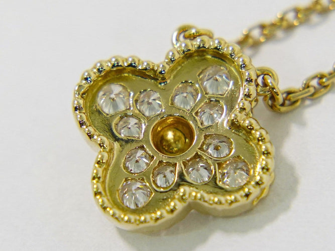 Collier Van Cleef & Arpels - Collier Vintage Alhambra en or jaune et diamants 58 Facettes tj0favf913