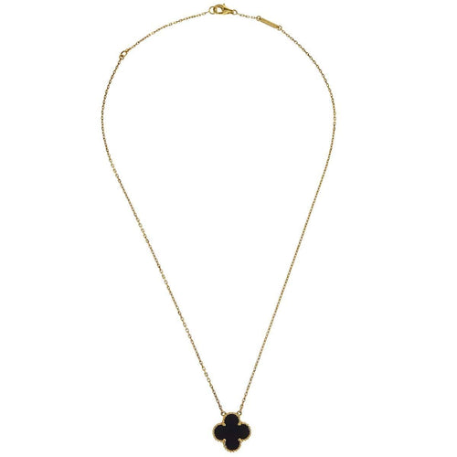 Pendentif Van Cleef & Arpels - Pendentif Magic Alhambra en or rose et onyx 58 Facettes fd2erttt0r