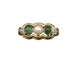 Bague Bague jarretière en or jaune, perle, émeraudes et diamants 58 Facettes A9703