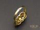 Bague Bague jarretière en or jaune, perle, émeraudes et diamants 58 Facettes A9703