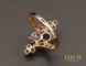 Bague Bague 1900 toi et moi en or rose, platine, saphir et diamants 58 Facettes A10231