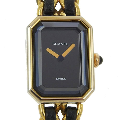 Montre Chanel Premiere Rock Quartz Plated Metal and Leather 58 Facettes konkqe