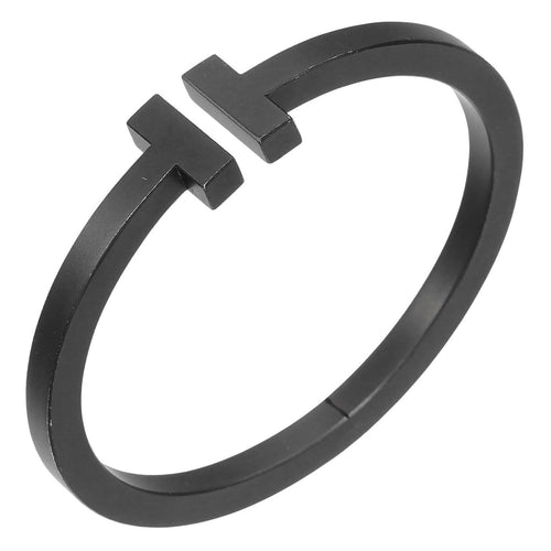 Bracelet Tiffany & Co. - Bracelet T Square en acier noirci 58 Facettes b28ars