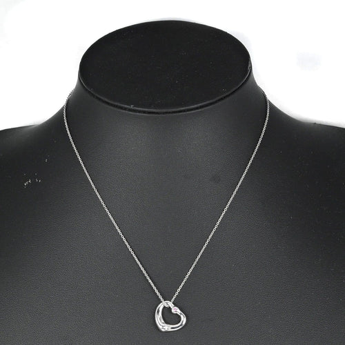 Pendentif Tiffany & Co. Elsa Peretti - Pendentif Open Heart en argent avec saphir rose 58 Facettes rkc4e0