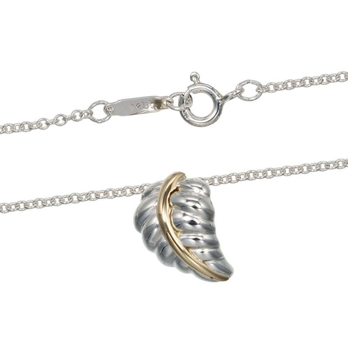 Collier Tiffany & Co. - Collier pendentif feuille en argent 925 et or jaune K18 58 Facettes ahlqr9