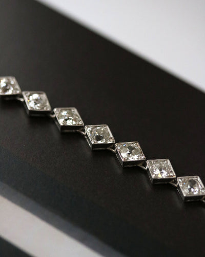 Bracelet Bracelet rivière en or blanc et diamants 58 Facettes A11362