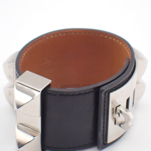 Bracelet Hermès - Bracelet Collier de Chien en cuir noir 58 Facettes tms8snkin8