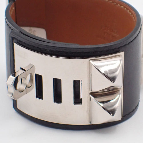 Bracelet Hermès - Bracelet Collier de Chien en cuir noir 58 Facettes tms8snkin8