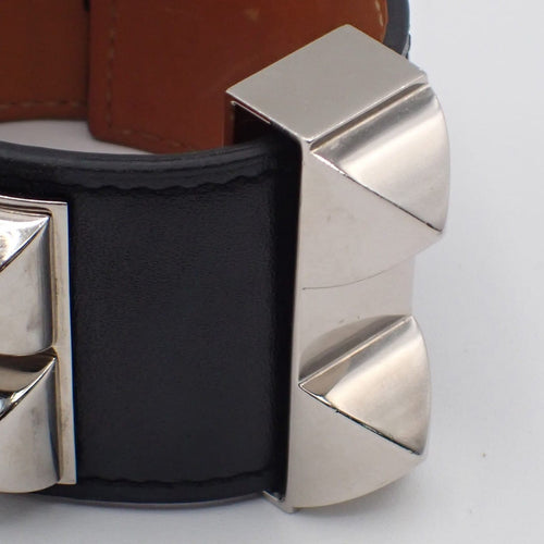 Bracelet Hermès - Bracelet Collier de Chien en cuir noir 58 Facettes tms8snkin8