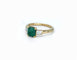 Bague 51 Solitaire - Bague en or jaune 18 carats, émeraude et diamants baguette 58 Facettes 147/13