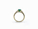 Bague 51 Solitaire - Bague en or jaune 18 carats, émeraude et diamants baguette 58 Facettes 147/13