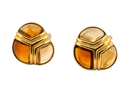 Boucles d'oreilles BVLGARI - Boucles d'oreilles clip vintage en or jaune et citrines 58 Facettes 90790/ac12645