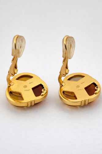 Boucles d'oreilles BVLGARI - Boucles d’oreilles clips vintage en or jaune 18 carats et citrines 58 Facettes 90790/ac12645