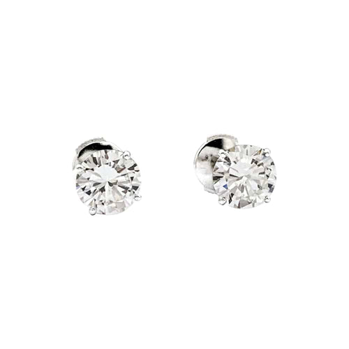 Boucles d'oreilles Puces d'oreilles diamants et or blanc. 58 Facettes 35394