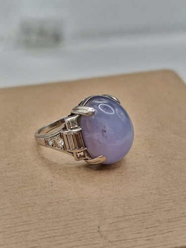Bague 57 Tiffany & Co. - Bague Art déco en platine avec saphir étoilé 58 Facettes CV-031