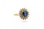 Bague 51 Bague avec saphir et diamants en or jaune 14 carats 58 Facettes 11772
