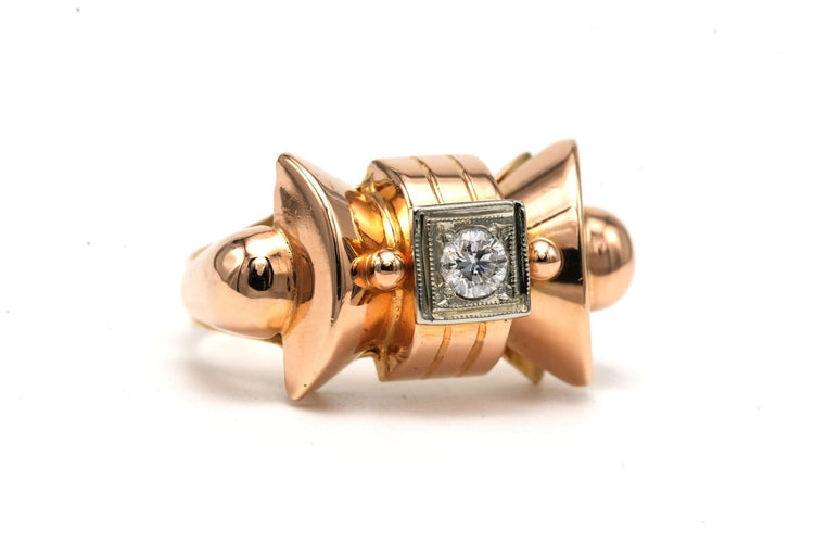 Bague 53 Bague Art déco en or jaune et diamant 58 Facettes B849