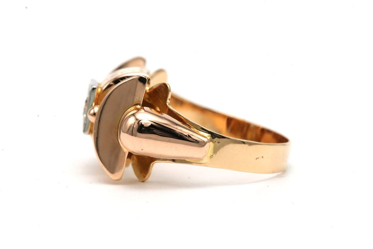 Bague 53 Bague Art déco en or jaune et diamant 58 Facettes B849