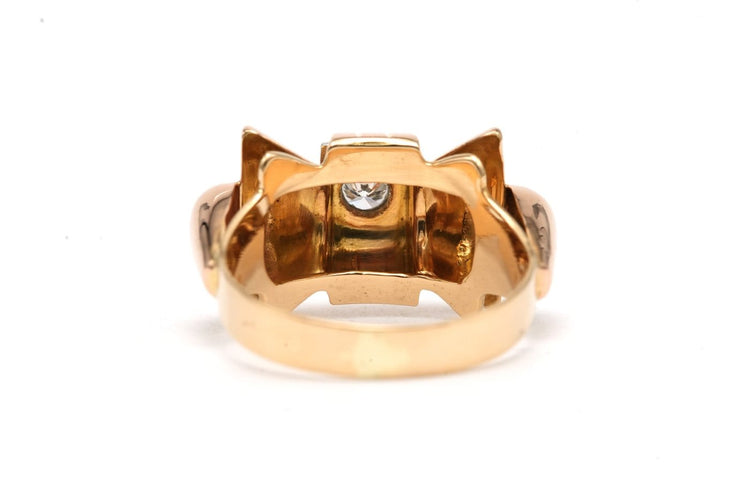 Bague 53 Bague Art déco en or jaune et diamant 58 Facettes B849