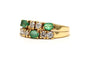 Bague 53 Bague contemporaine en or jaune avec émeraudes et diamants 58 Facettes 23689