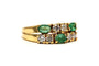 Bague 53 Bague contemporaine en or jaune avec émeraudes et diamants 58 Facettes 23689