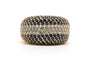 Bague 52 Bague contemporaine en or jaune 18 carats avec saphirs et diamants 58 Facettes 23694