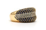Bague 52 Bague contemporaine en or jaune 18 carats avec saphirs et diamants 58 Facettes 23694