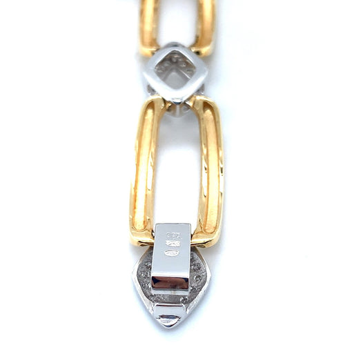 Bracelet Bracelet maillons oblongs en or bicolore 750 et diamants 58 Facettes DV 7861