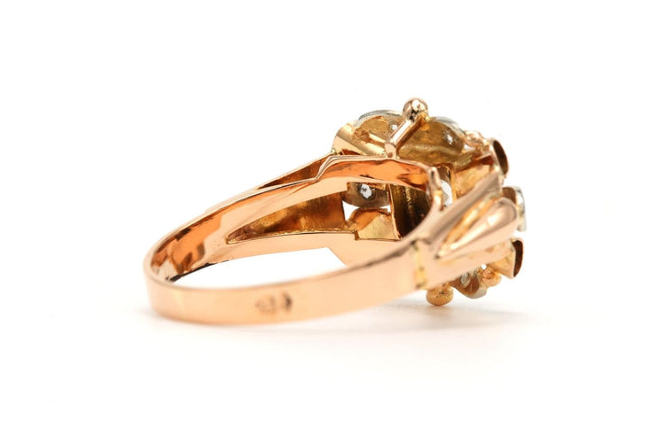 Bague 57 Art déco - Bague en or jaune et or blanc avec diamants 58 Facettes 23706