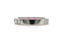 Bague 52 Alliance américaine années 70 en or blanc 18 carats, rubis et diamants 58 Facettes 23716
