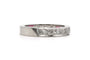 Bague 52 Alliance américaine années 70 en or blanc 18 carats, rubis et diamants 58 Facettes 23716