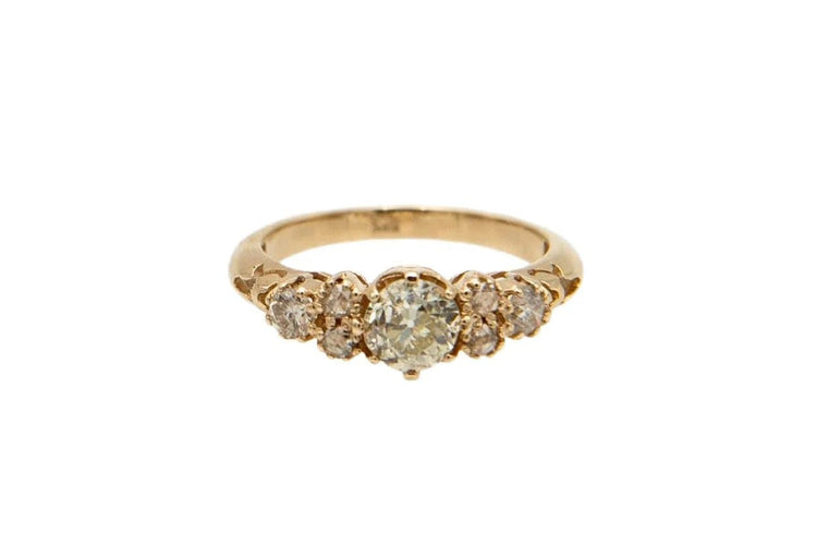 Bague 54 Bague - Diamant taille ancienne 1,20 ct en or jaune 58 Facettes 9601