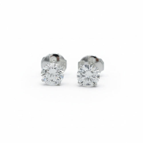 Boucles d'oreilles Boucles d'oreilles puces - Diamants 2,15 ct en or blanc 18 carats 58 Facettes Puce diamant
