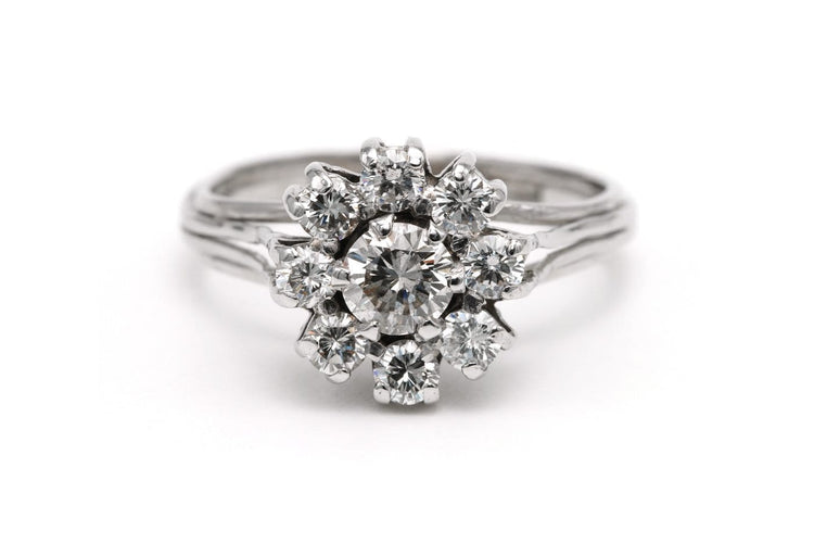 Bague 54 Bague contemporaine en or blanc et diamants 58 Facettes 20058