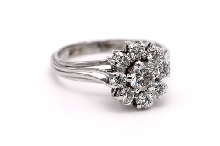 Bague 54 Bague contemporaine en or blanc et diamants 58 Facettes 20058