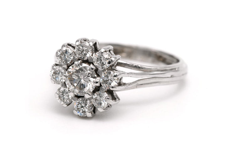Bague 54 Bague contemporaine en or blanc et diamants 58 Facettes 20058