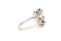 Bague 48 Bague contemporaine en or blanc, saphir et diamants 58 Facettes 23605