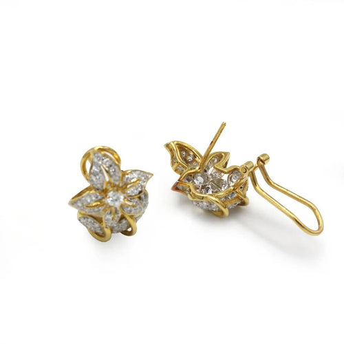 Boucles d'oreilles Boucles d'oreilles Lierres - Or jaune & Diamants 58 Facettes 260054R