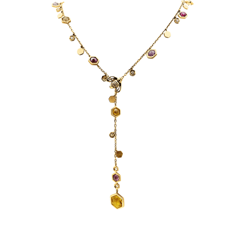 Collier Collier Piaget, "Magic Garden Limelight", or jaune, diamants, pierres de couleur. 58 Facettes 35552