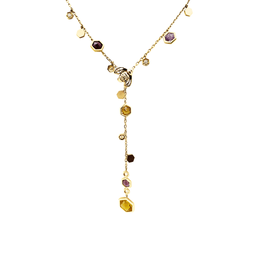 Collier Collier Piaget, "Magic Garden Limelight", or jaune, diamants, pierres de couleur. 58 Facettes 35552