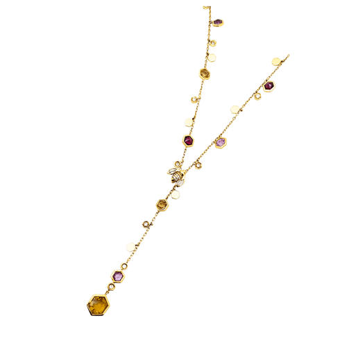 Collier Collier Piaget, "Magic Garden Limelight", or jaune, diamants, pierres de couleur. 58 Facettes 35552