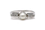 Bague 55 Bague Art déco en or blanc 18 carats avec perle et diamants 8/8 58 Facettes B843