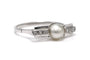 Bague 55 Bague Art déco en or blanc 18 carats avec perle et diamants 8/8 58 Facettes B843