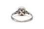 Bague 57 Bague Art déco en or blanc 18 carats, perle et diamants taille 8/8 58 Facettes B854