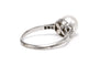 Bague 57 Bague Art déco en or blanc 18 carats, perle et diamants taille 8/8 58 Facettes B854